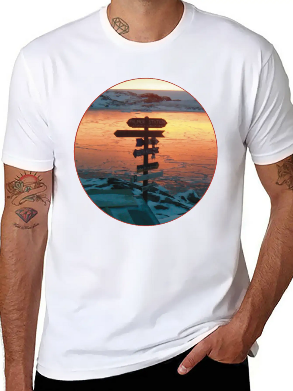 Palmer Station Mileage Sign Stylish Everyday T-Shirt – Unisex Basic Cotton Tee
