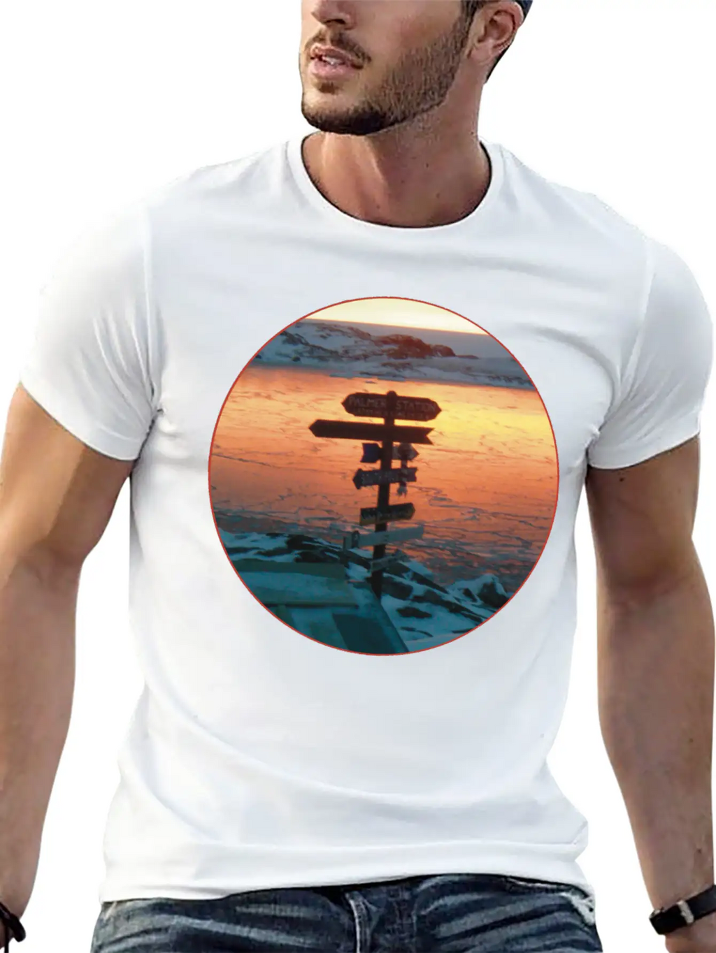 Palmer Station Mileage Sign Stylish Everyday T-Shirt – Unisex Basic Cotton Tee