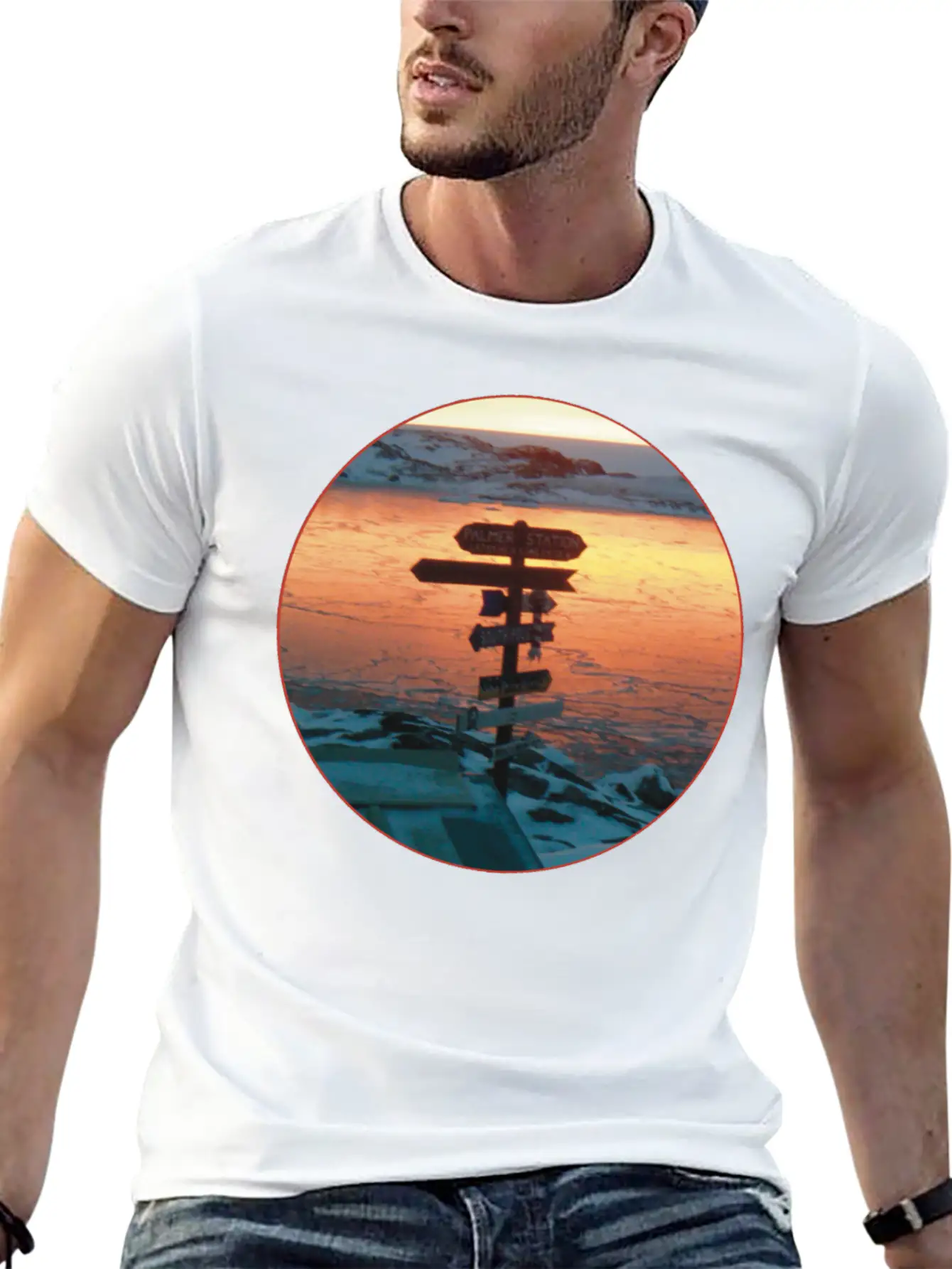 Palmer Station Mileage Sign Stylish Everyday T-Shirt – Unisex Basic Cotton Tee