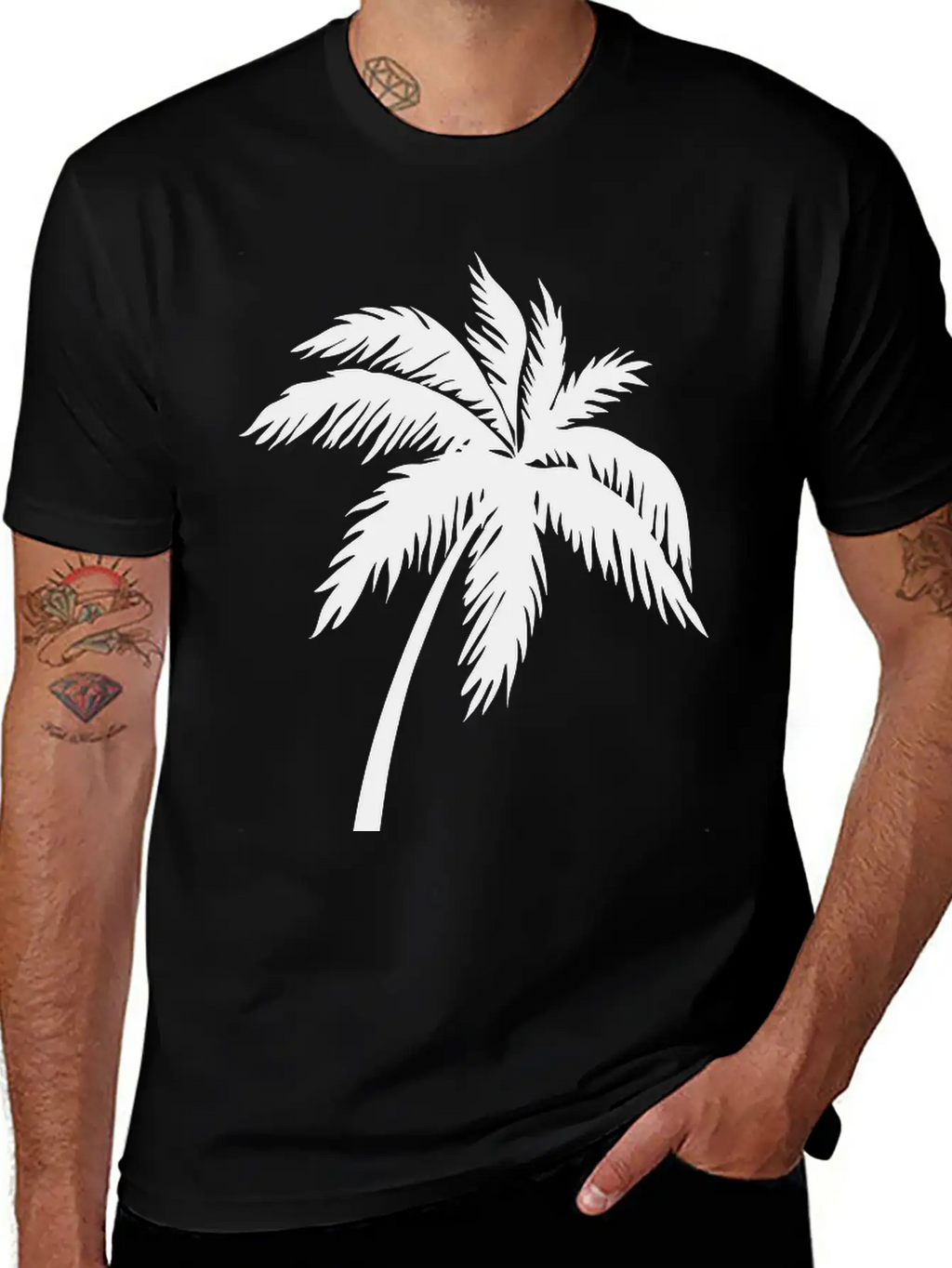 Palmtree Essential Cotton Tee For Daily Outfits – Unisex Style