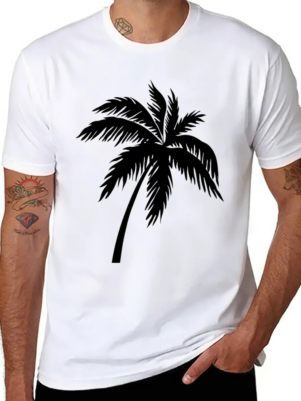 Palmtree Essential Cotton Tee For Daily Outfits – Unisex Style