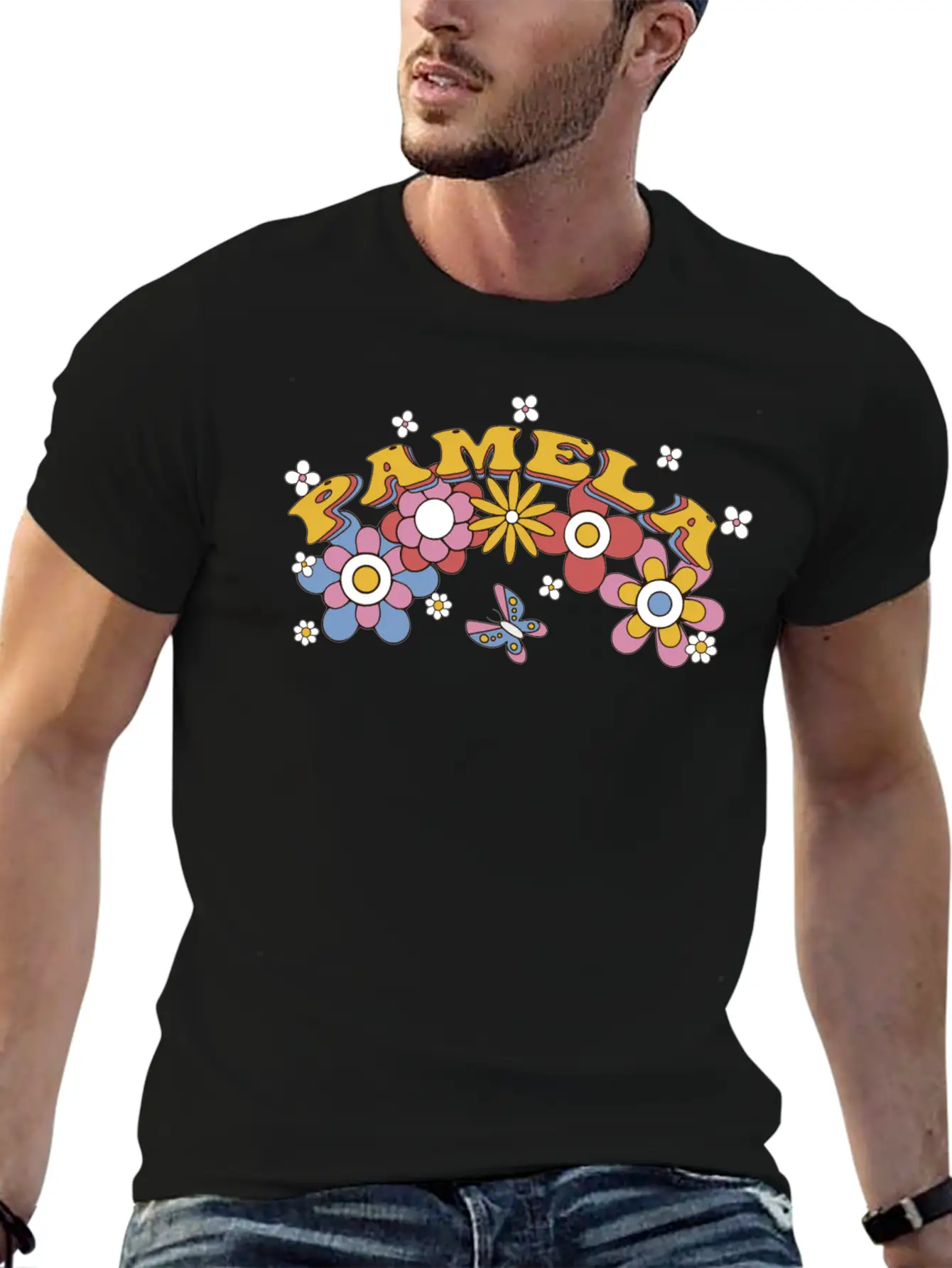 Pamela Groovy Flower Tie Dye, Pamela Hippie Flower Classic Cotton Tee – Unisex Comfort For Any Season