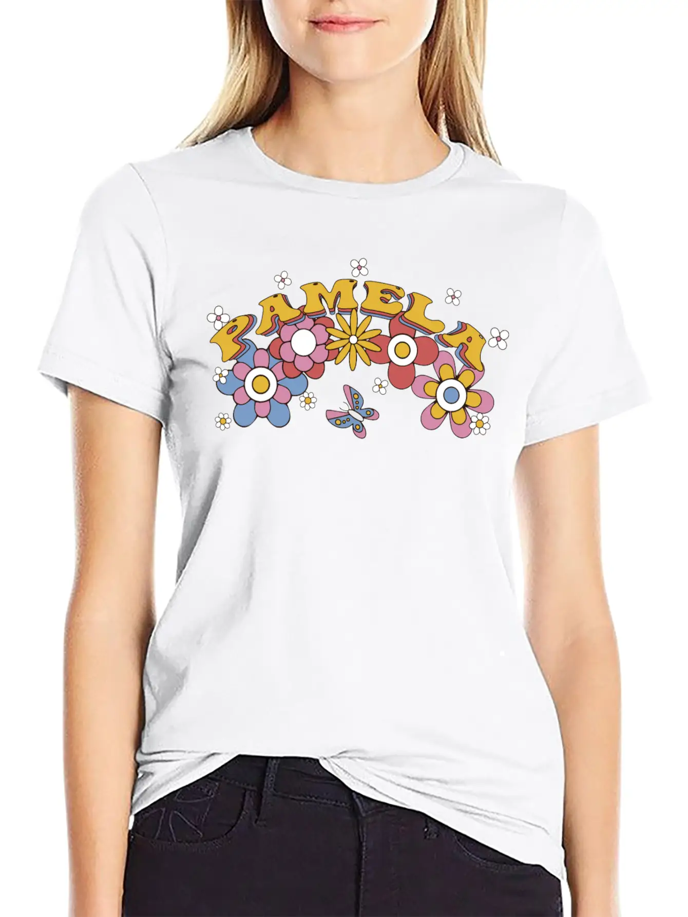 Pamela Groovy Flower Tie Dye, Pamela Hippie Flower Classic Cotton Tee – Unisex Comfort For Any Season