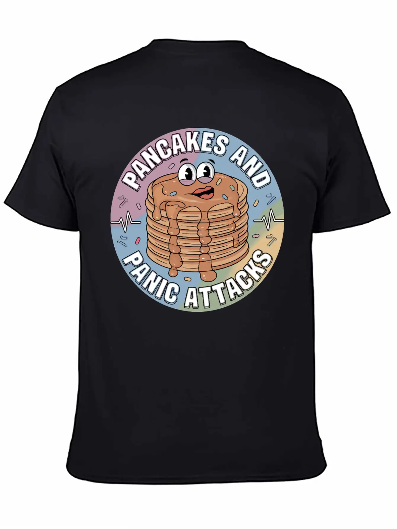 Pancakes And Anxiety - Mental Health Humor Essential Cotton Tee For Daily Outfits – Unisex Style