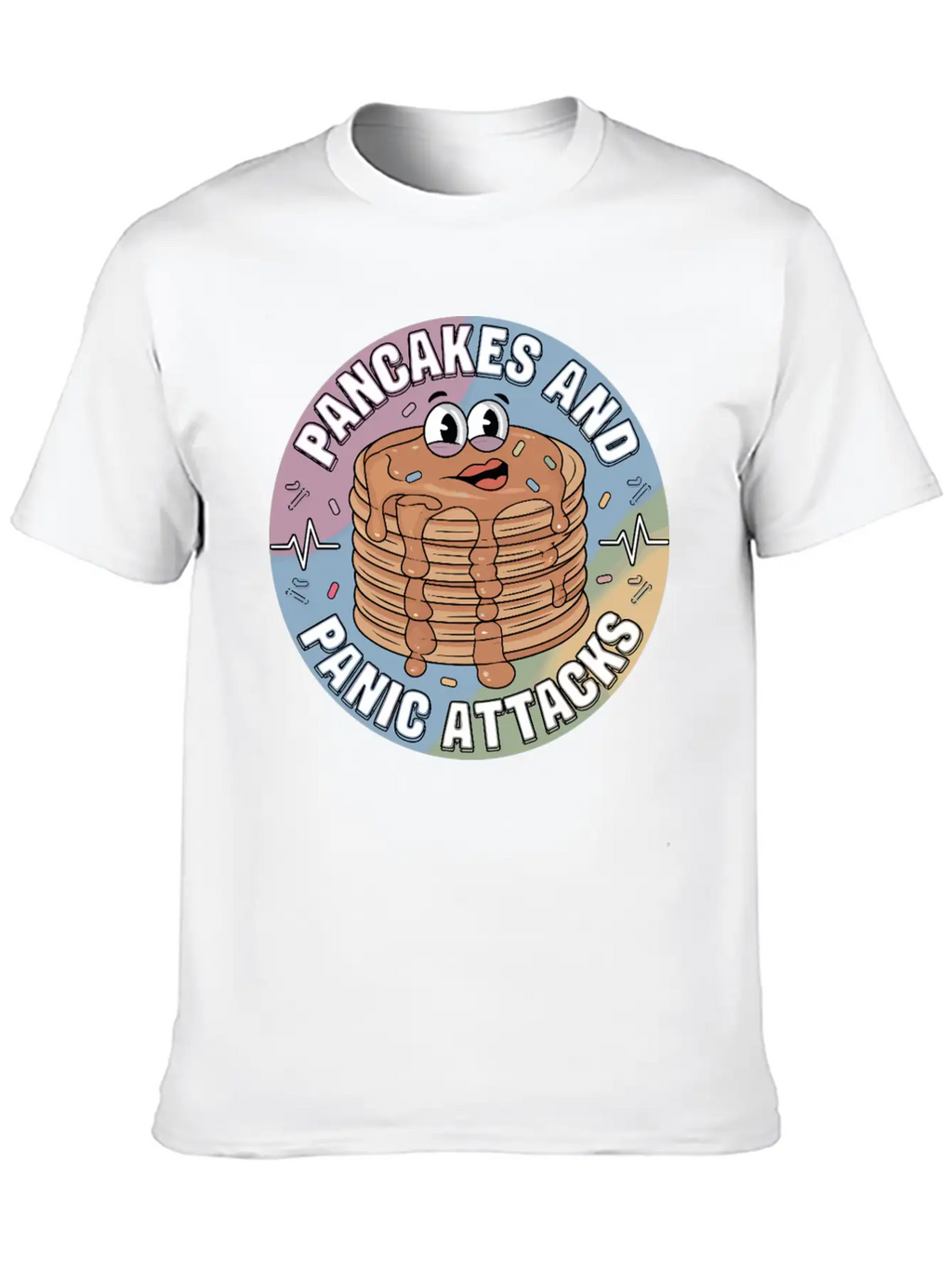 Pancakes And Anxiety - Mental Health Humor Essential Cotton Tee For Daily Outfits – Unisex Style