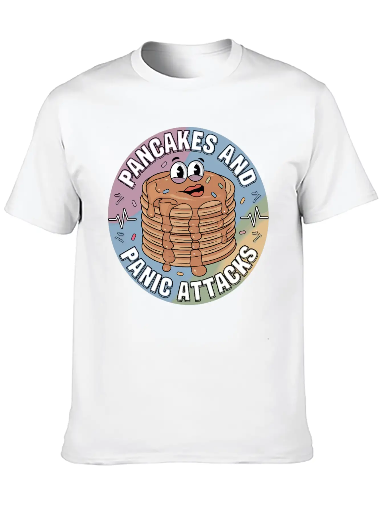 Pancakes And Anxiety - Mental Health Humor Essential Cotton Tee For Daily Outfits – Unisex Style
