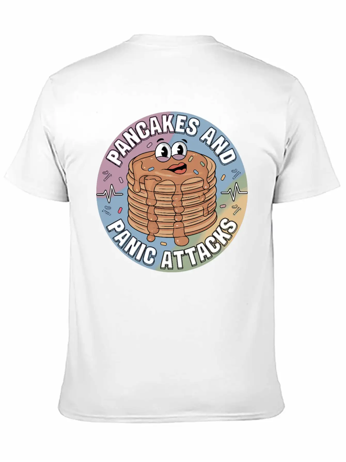 Pancakes And Anxiety - Mental Health Humor Essential Cotton Tee For Daily Outfits – Unisex Style