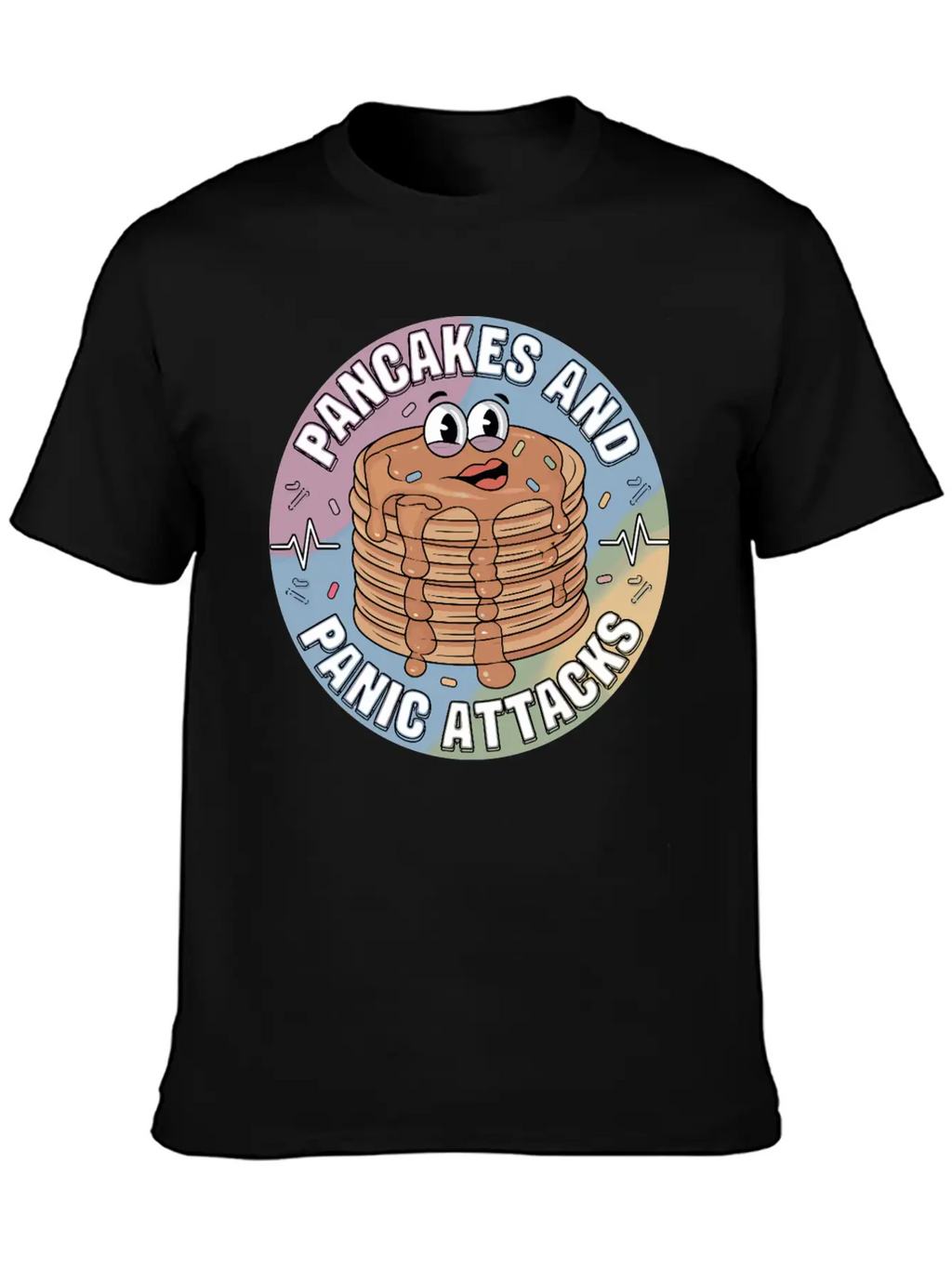 Pancakes And Anxiety - Mental Health Humor Essential Cotton Tee For Daily Outfits – Unisex Style