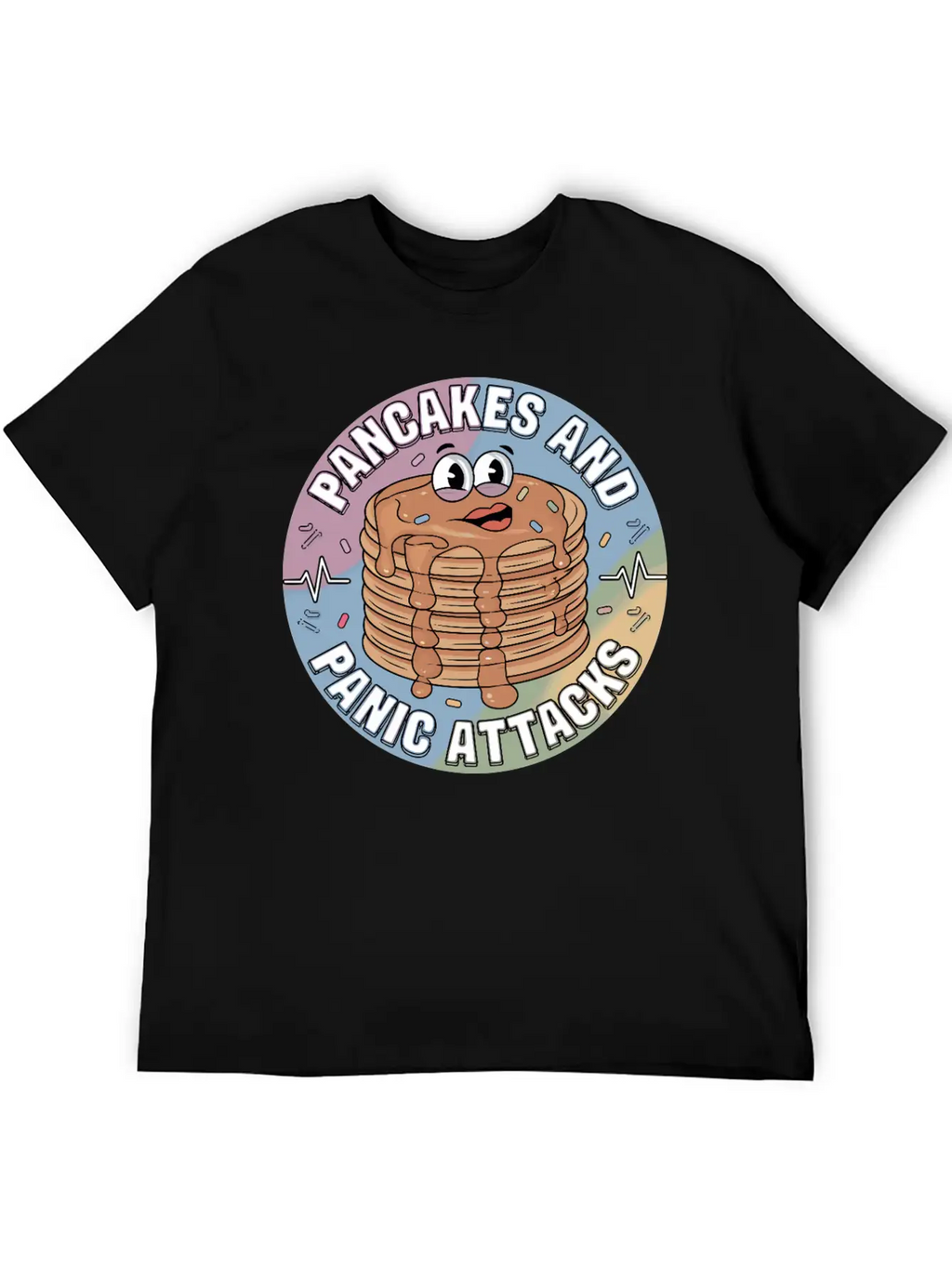 Pancakes And Anxiety - Mental Health Humor Essential Cotton Tee For Daily Outfits – Unisex Style