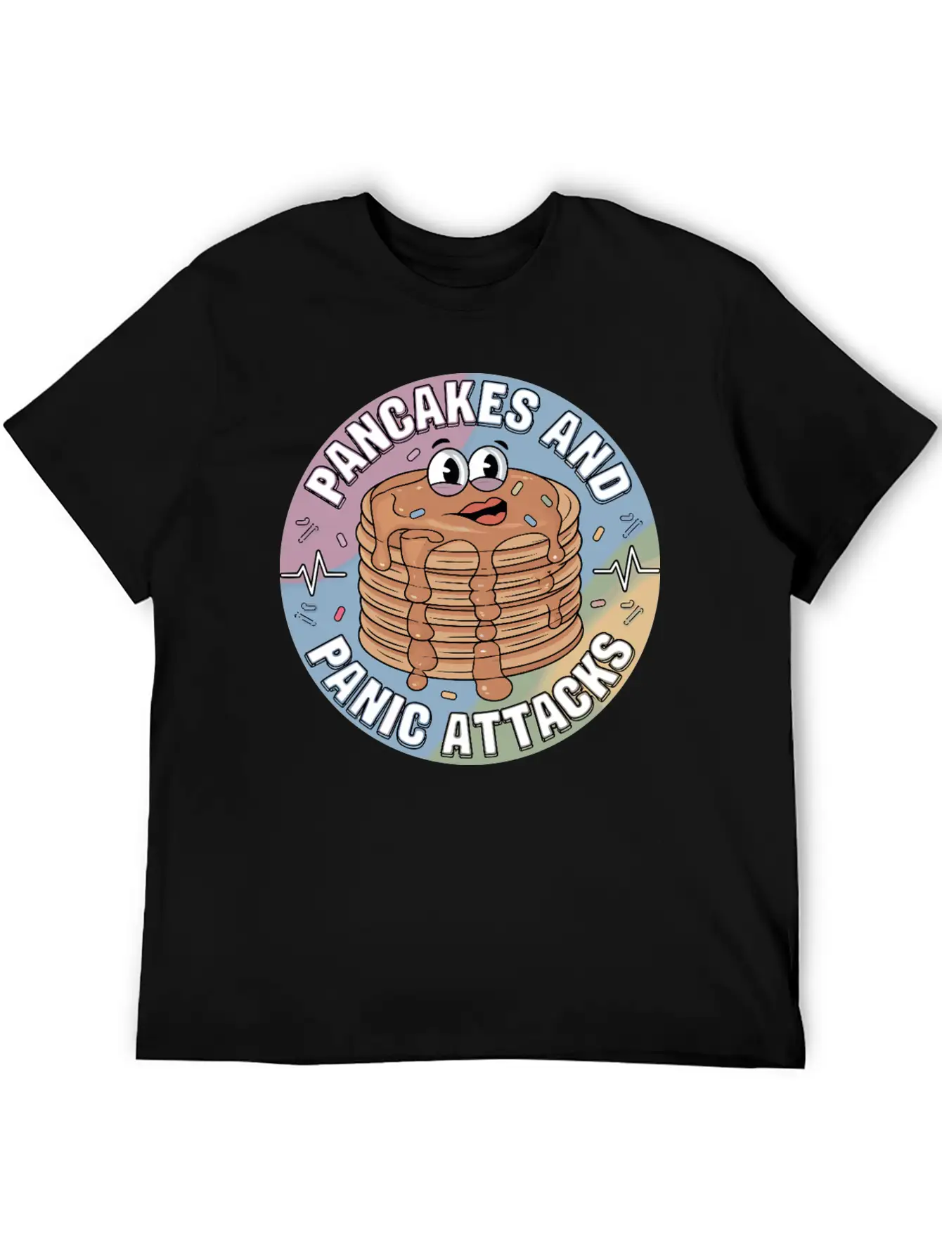 Pancakes And Anxiety - Mental Health Humor Essential Cotton Tee For Daily Outfits – Unisex Style