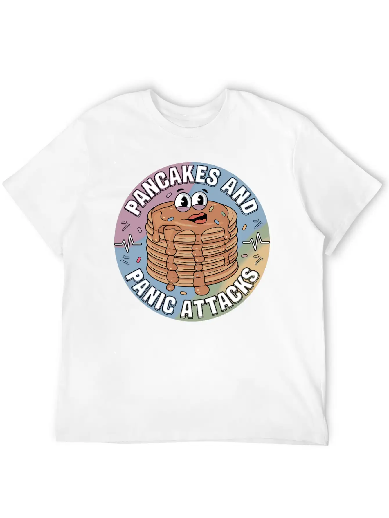 Pancakes And Anxiety - Mental Health Humor Essential Cotton Tee For Daily Outfits – Unisex Style