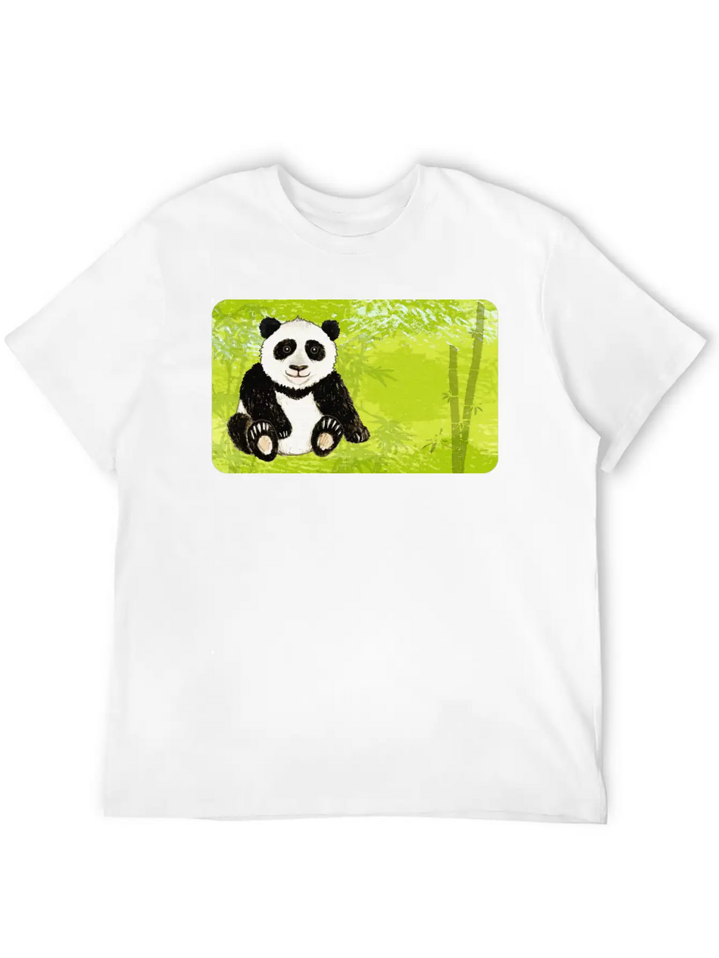 Panda Bear In The Bamboo Forest - Design For Kids Stylish Everyday T-Shirt – Unisex Basic Cotton Tee