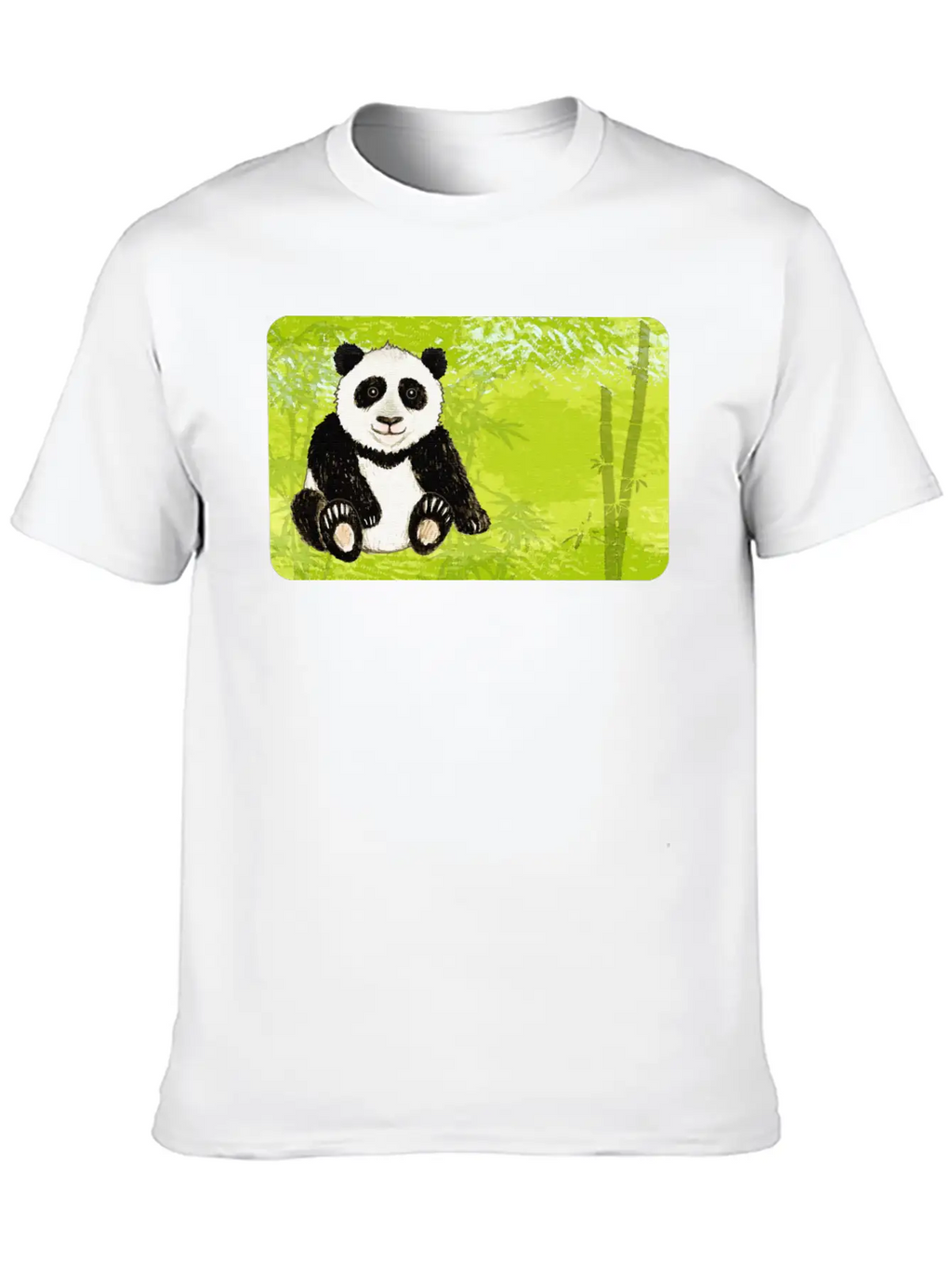 Panda Bear In The Bamboo Forest - Design For Kids Stylish Everyday T-Shirt – Unisex Basic Cotton Tee