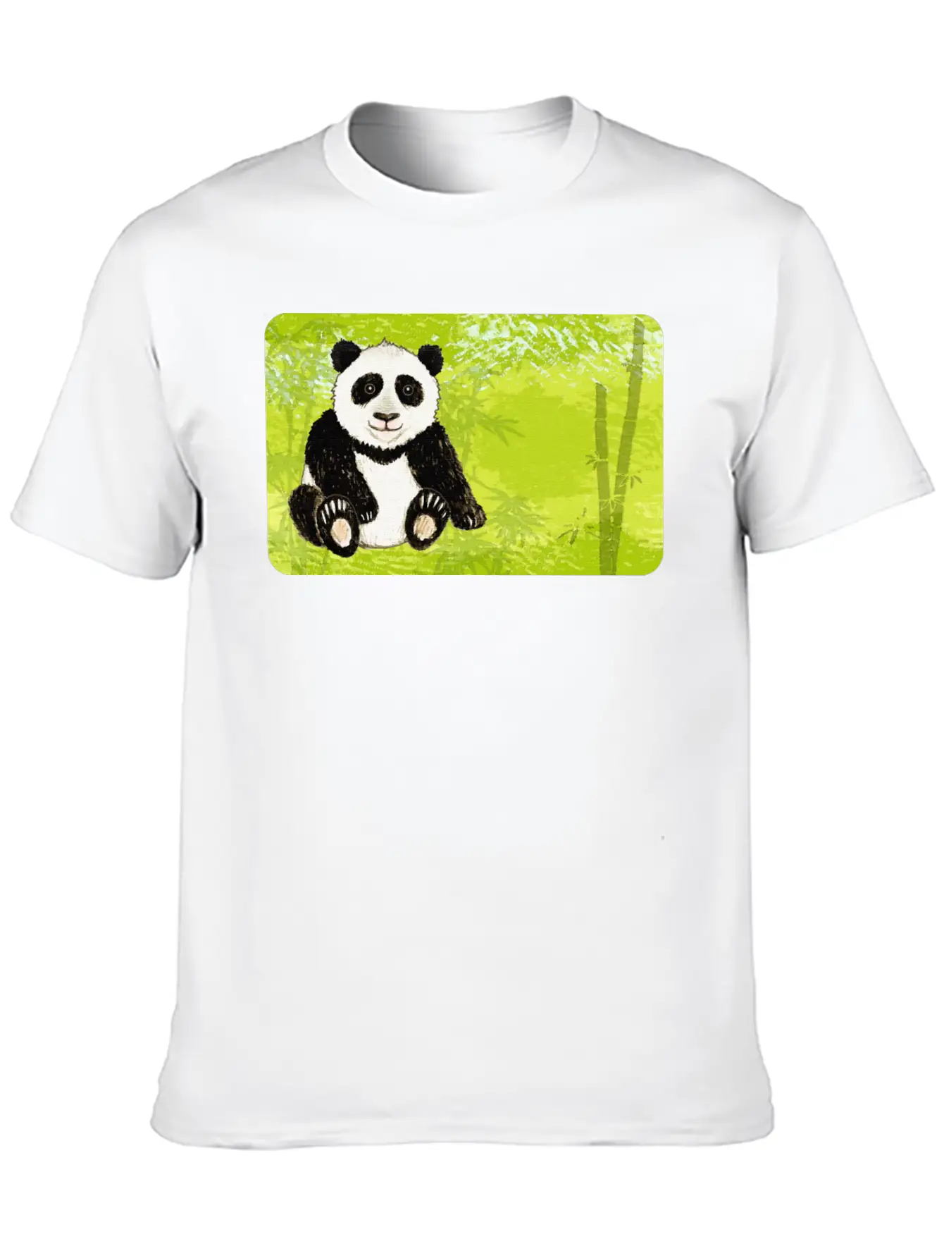 Panda Bear In The Bamboo Forest - Design For Kids Stylish Everyday T-Shirt – Unisex Basic Cotton Tee
