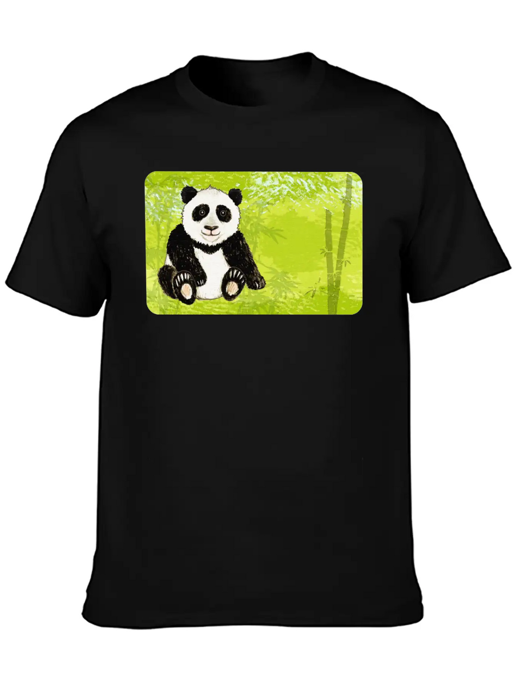 Panda Bear In The Bamboo Forest - Design For Kids Stylish Everyday T-Shirt – Unisex Basic Cotton Tee