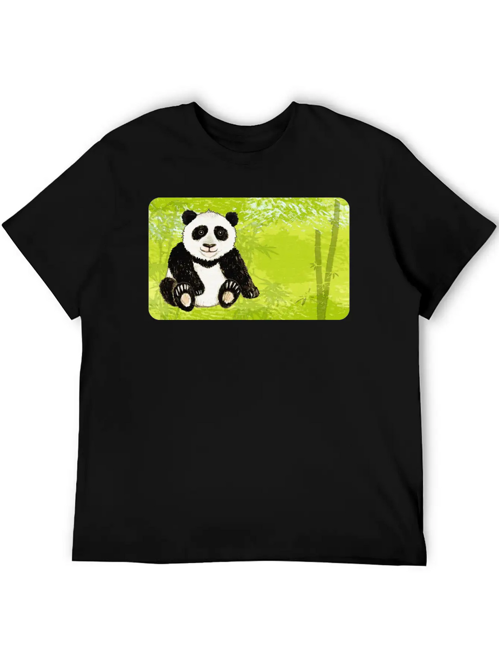 Panda Bear In The Bamboo Forest - Design For Kids Stylish Everyday T-Shirt – Unisex Basic Cotton Tee