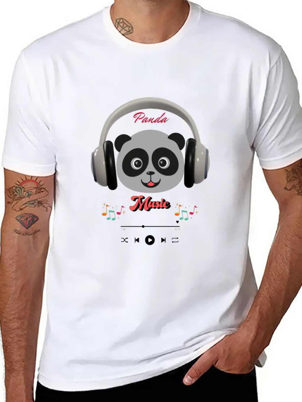 Panda Music Breathable Soft Cotton T-Shirt – Timeless Casual Look