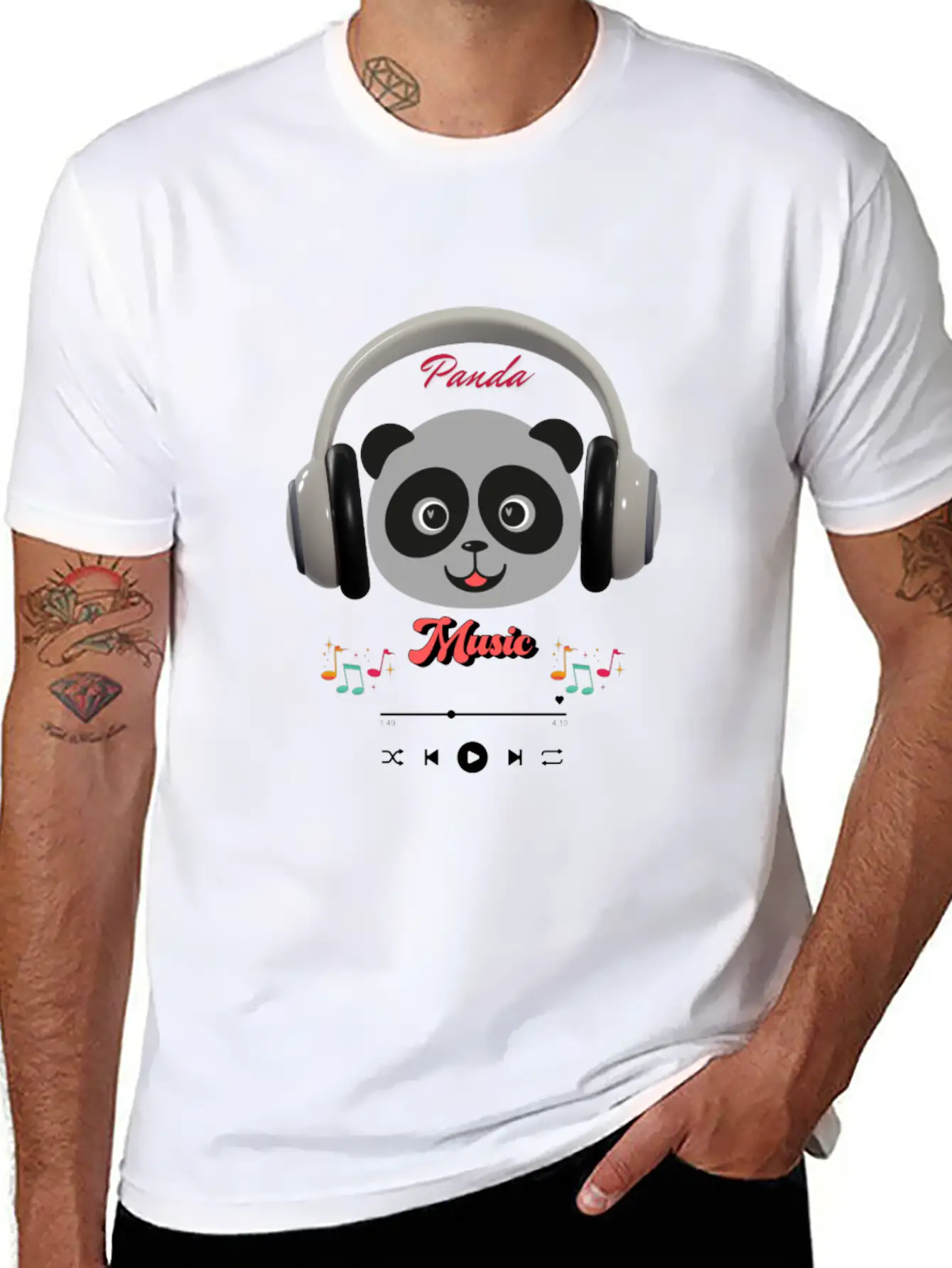 Panda Music Breathable Soft Cotton T-Shirt – Timeless Casual Look
