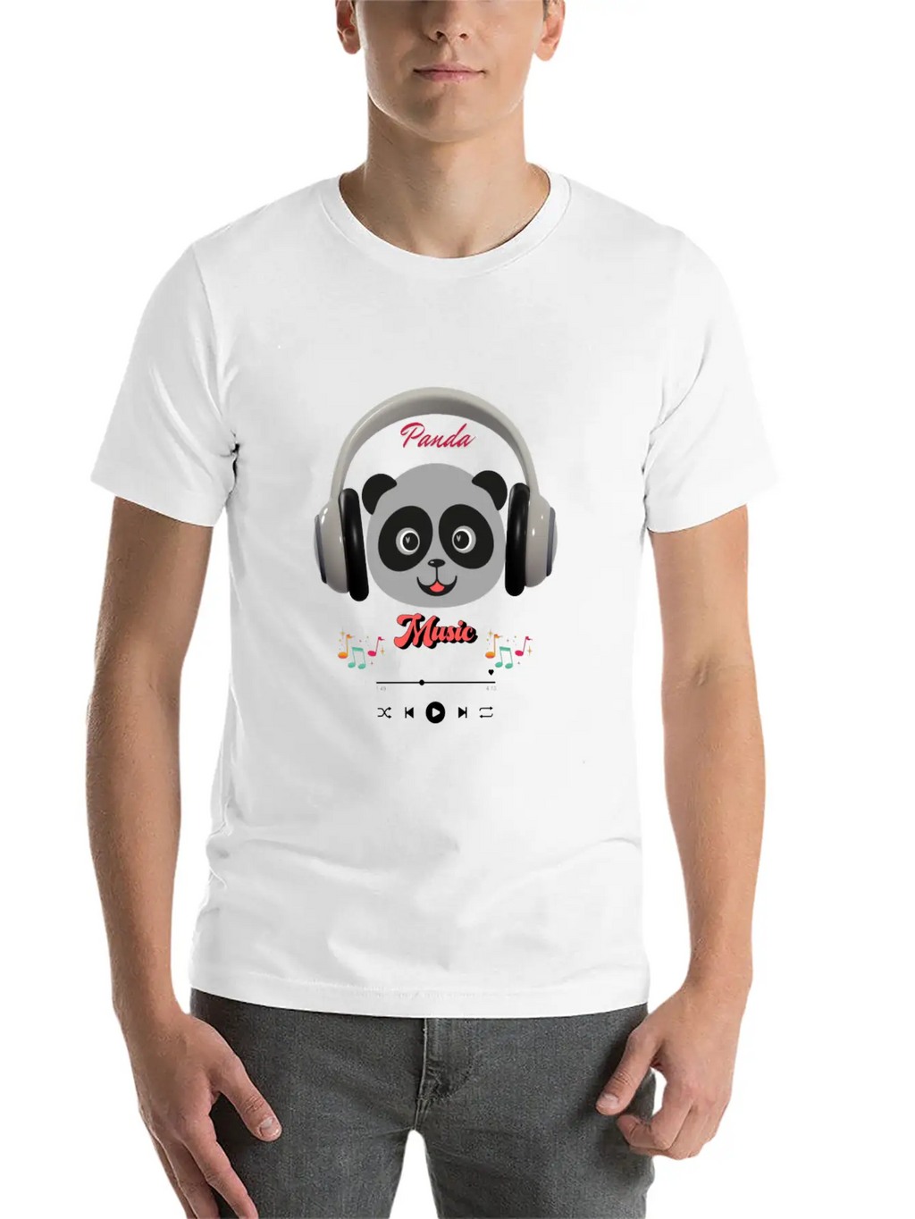 Panda Music Breathable Soft Cotton T-Shirt – Timeless Casual Look
