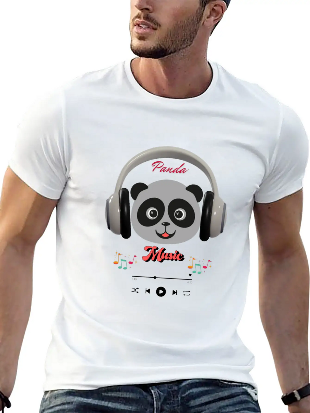 Panda Music Breathable Soft Cotton T-Shirt – Timeless Casual Look