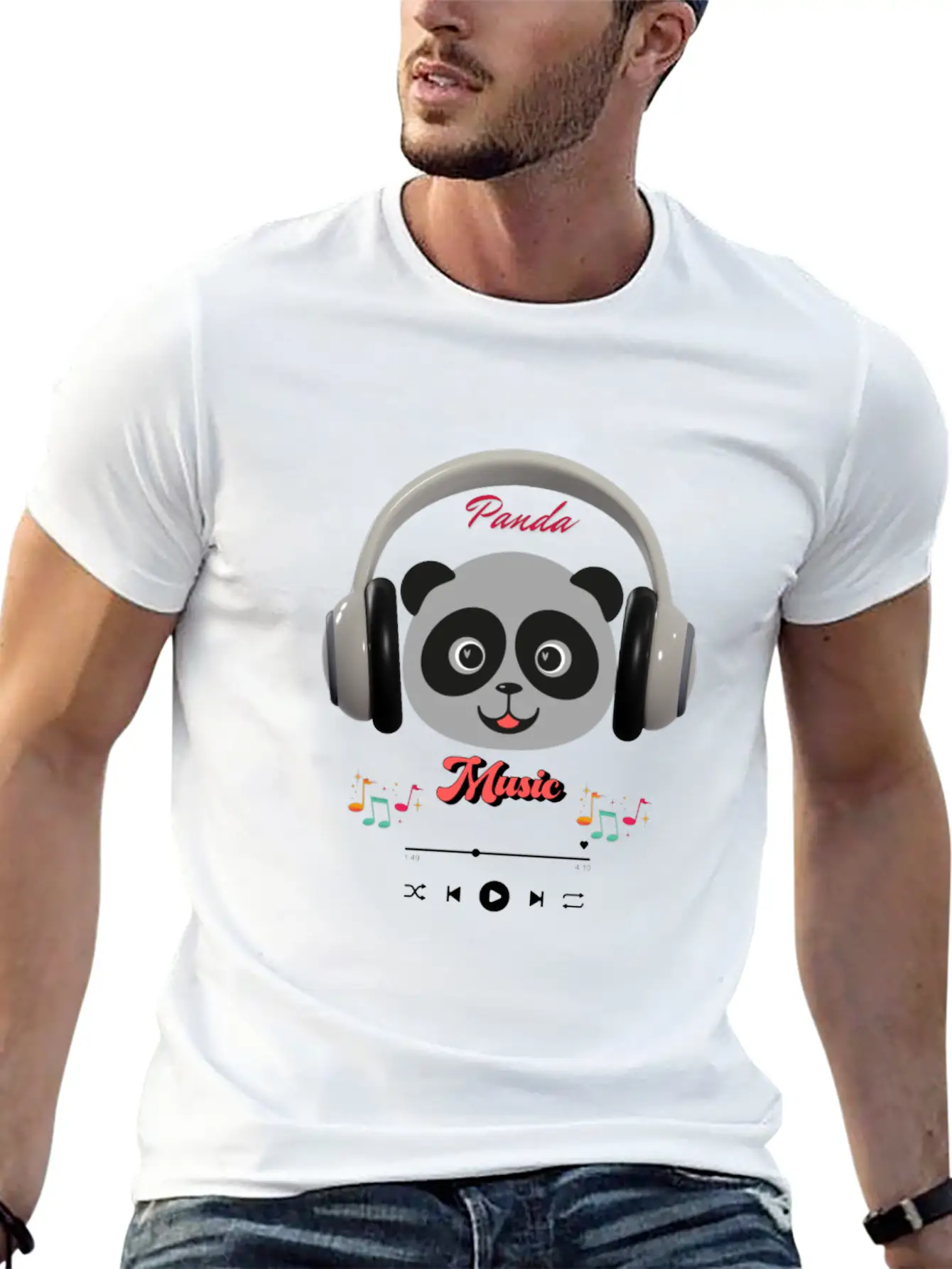 Panda Music Breathable Soft Cotton T-Shirt – Timeless Casual Look