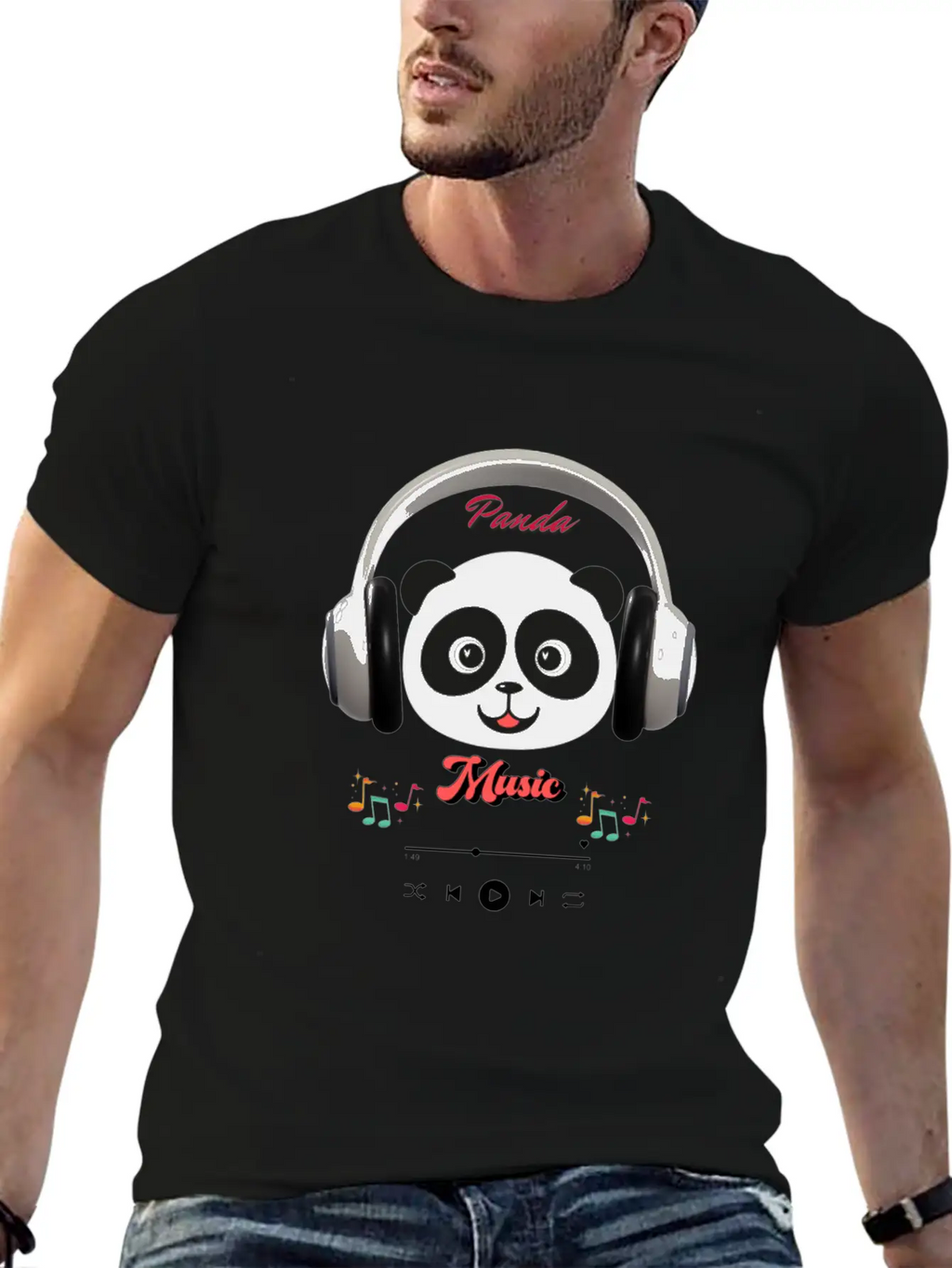 Panda Music Breathable Soft Cotton T-Shirt – Timeless Casual Look