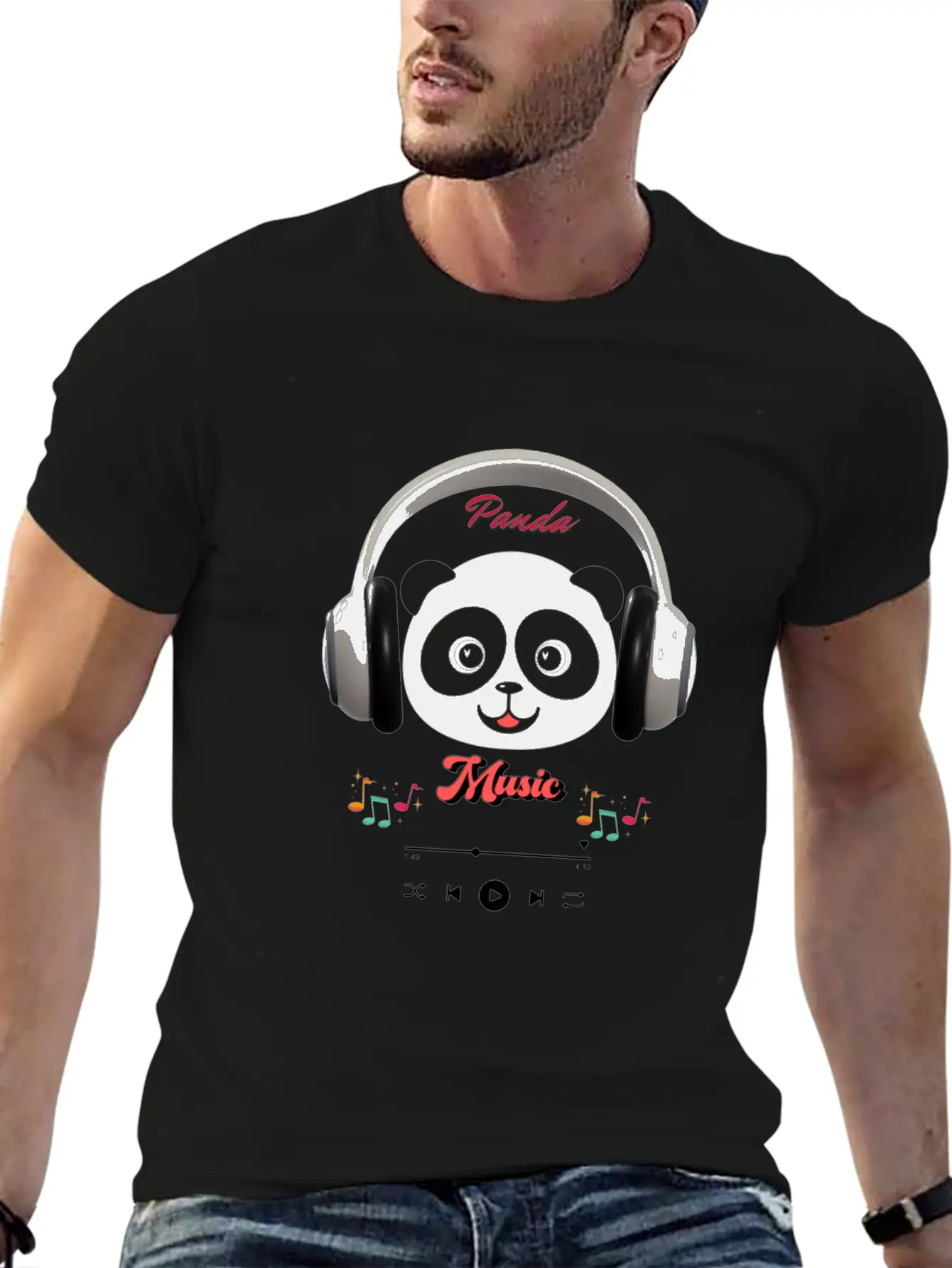 Panda Music Breathable Soft Cotton T-Shirt – Timeless Casual Look