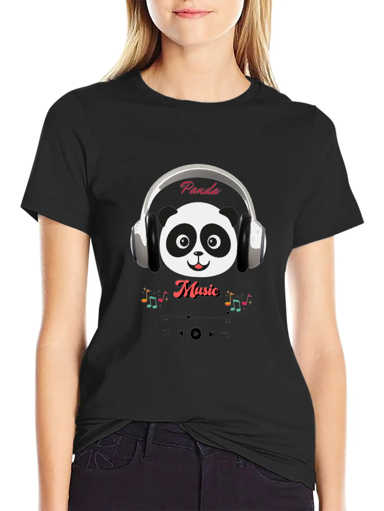 Panda Music Breathable Soft Cotton T-Shirt – Timeless Casual Look