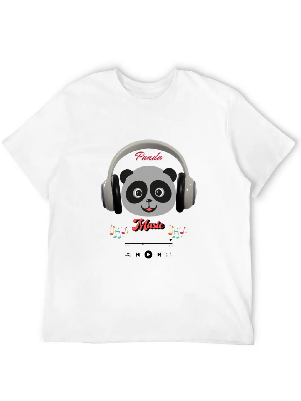 Panda Music Breathable Soft Cotton T-Shirt – Timeless Casual Look