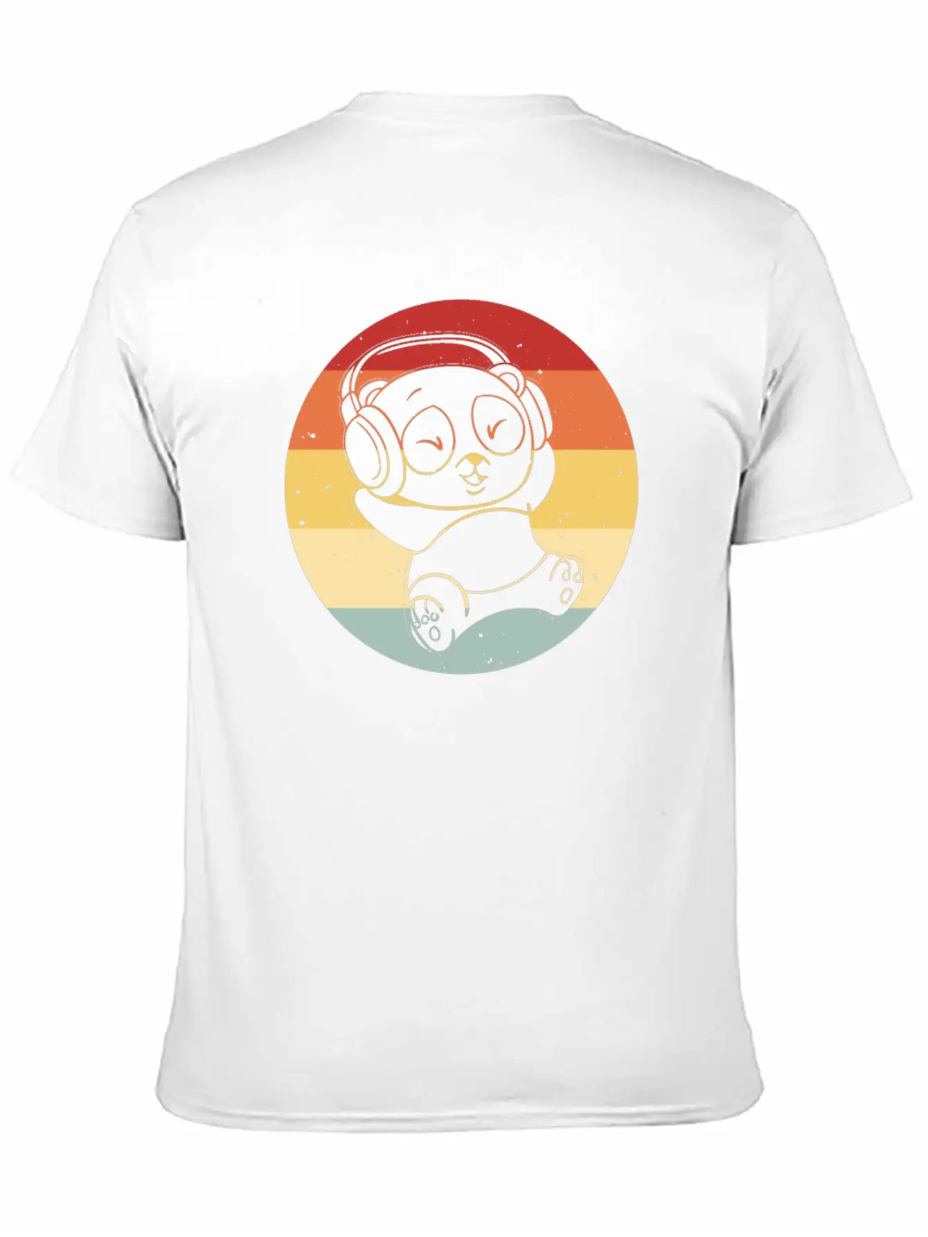 Panda Music Headphones Beats Retro Timeless Short Sleeve Tee – Comfy And Minimalist Design