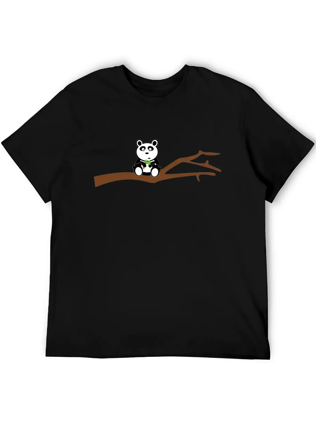 Panda On Tree Branch Basic Graphic T-Shirt – Daily Comfort In Soft Cotton