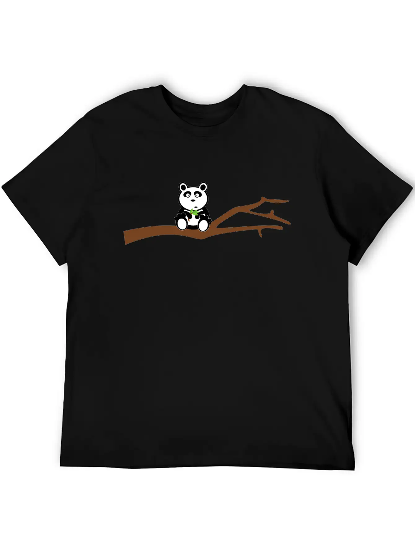 Panda On Tree Branch Basic Graphic T-Shirt – Daily Comfort In Soft Cotton