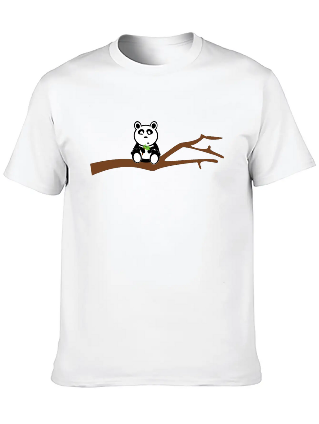 Panda On Tree Branch Basic Graphic T-Shirt – Daily Comfort In Soft Cotton