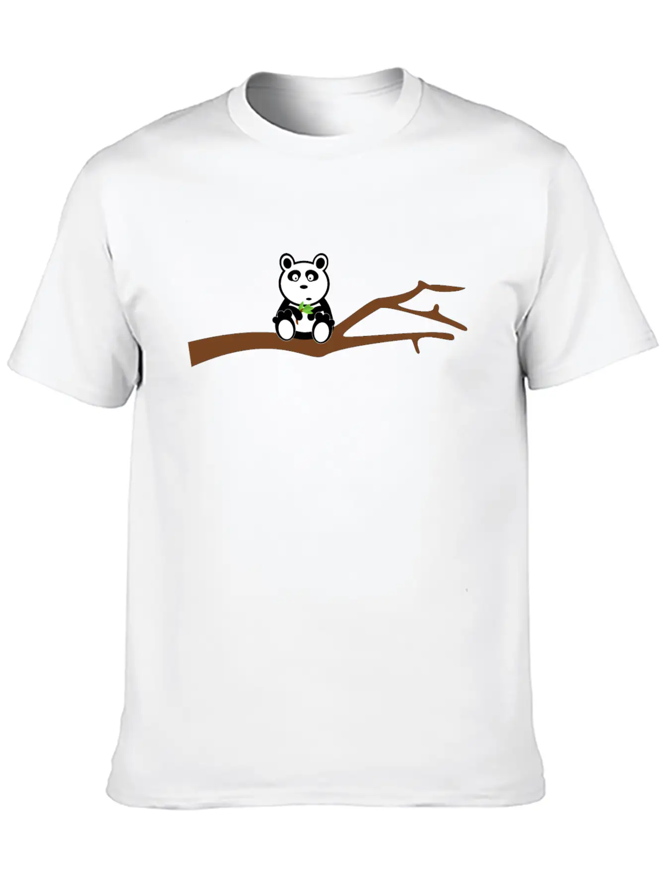 Panda On Tree Branch Basic Graphic T-Shirt – Daily Comfort In Soft Cotton