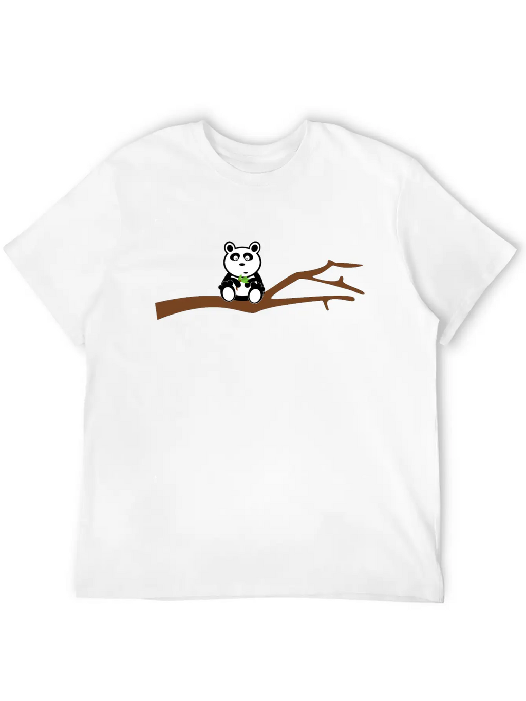 Panda On Tree Branch Basic Graphic T-Shirt – Daily Comfort In Soft Cotton