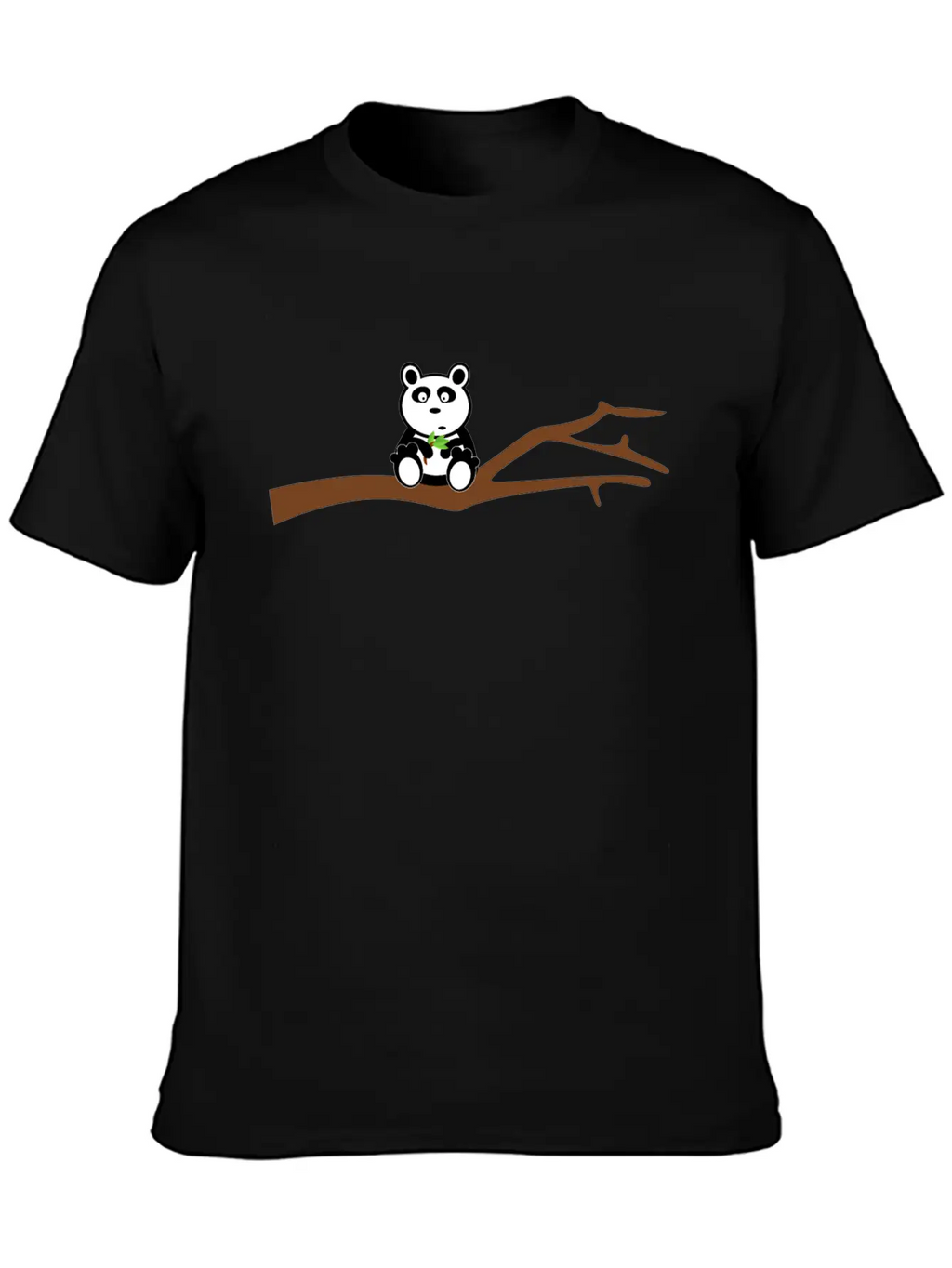 Panda On Tree Branch Basic Graphic T-Shirt – Daily Comfort In Soft Cotton