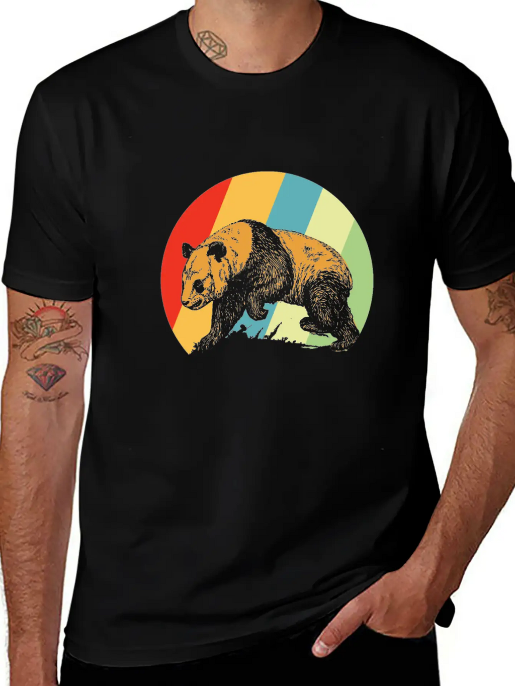 Panda Retro Breathable Soft Cotton T-Shirt – Timeless Casual Look