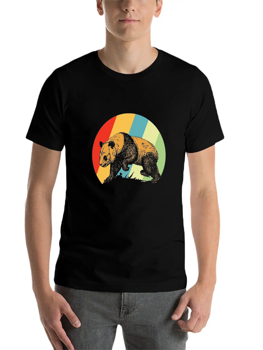 Panda Retro Breathable Soft Cotton T-Shirt – Timeless Casual Look