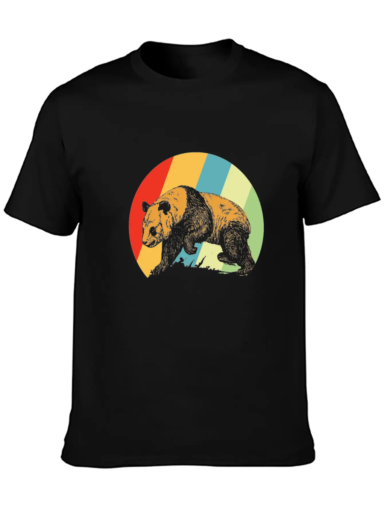 Panda Retro Breathable Soft Cotton T-Shirt – Timeless Casual Look