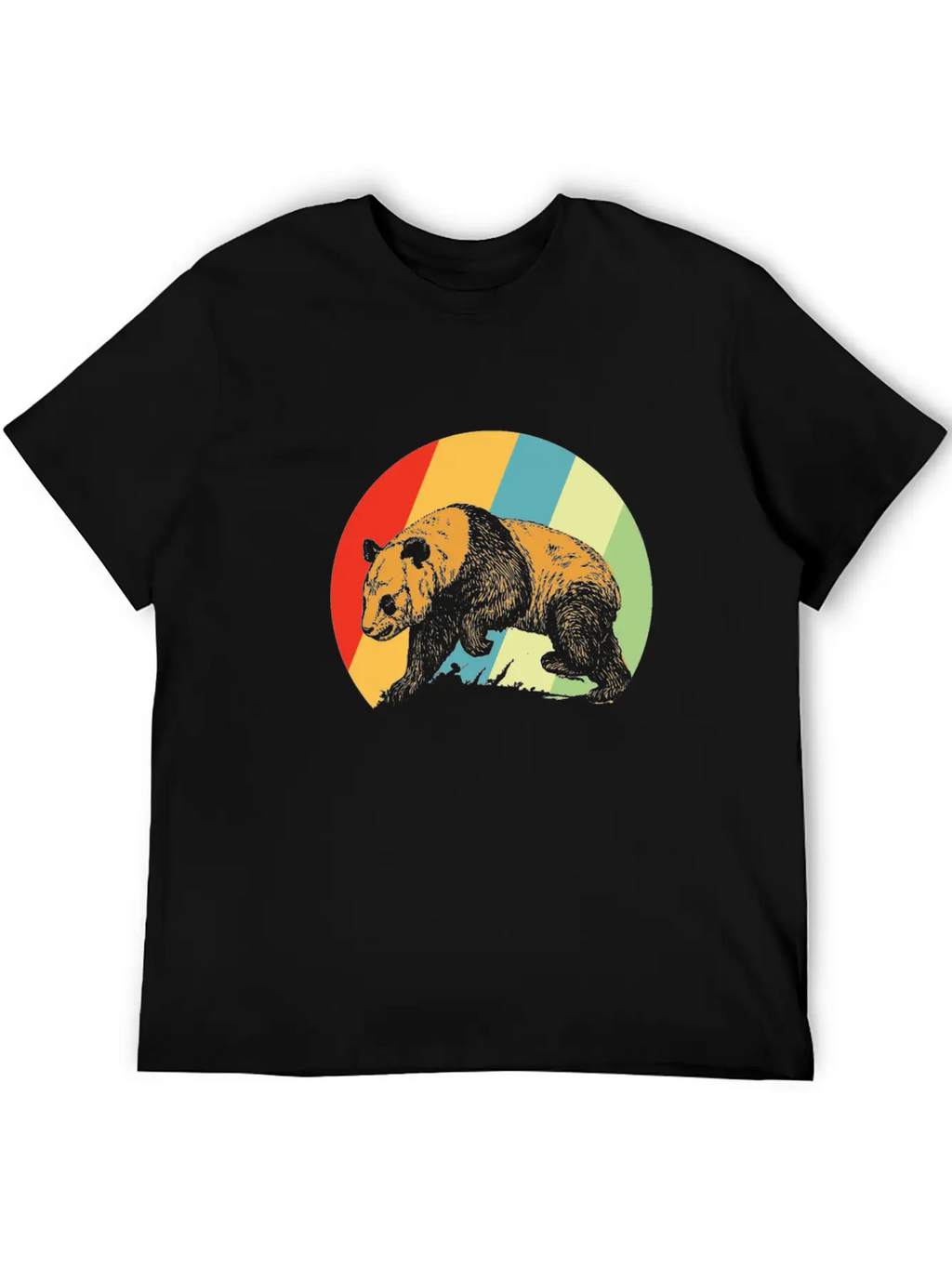 Panda Retro Breathable Soft Cotton T-Shirt – Timeless Casual Look