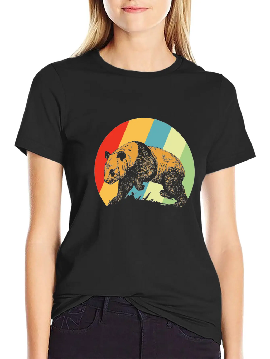 Panda Retro Breathable Soft Cotton T-Shirt – Timeless Casual Look