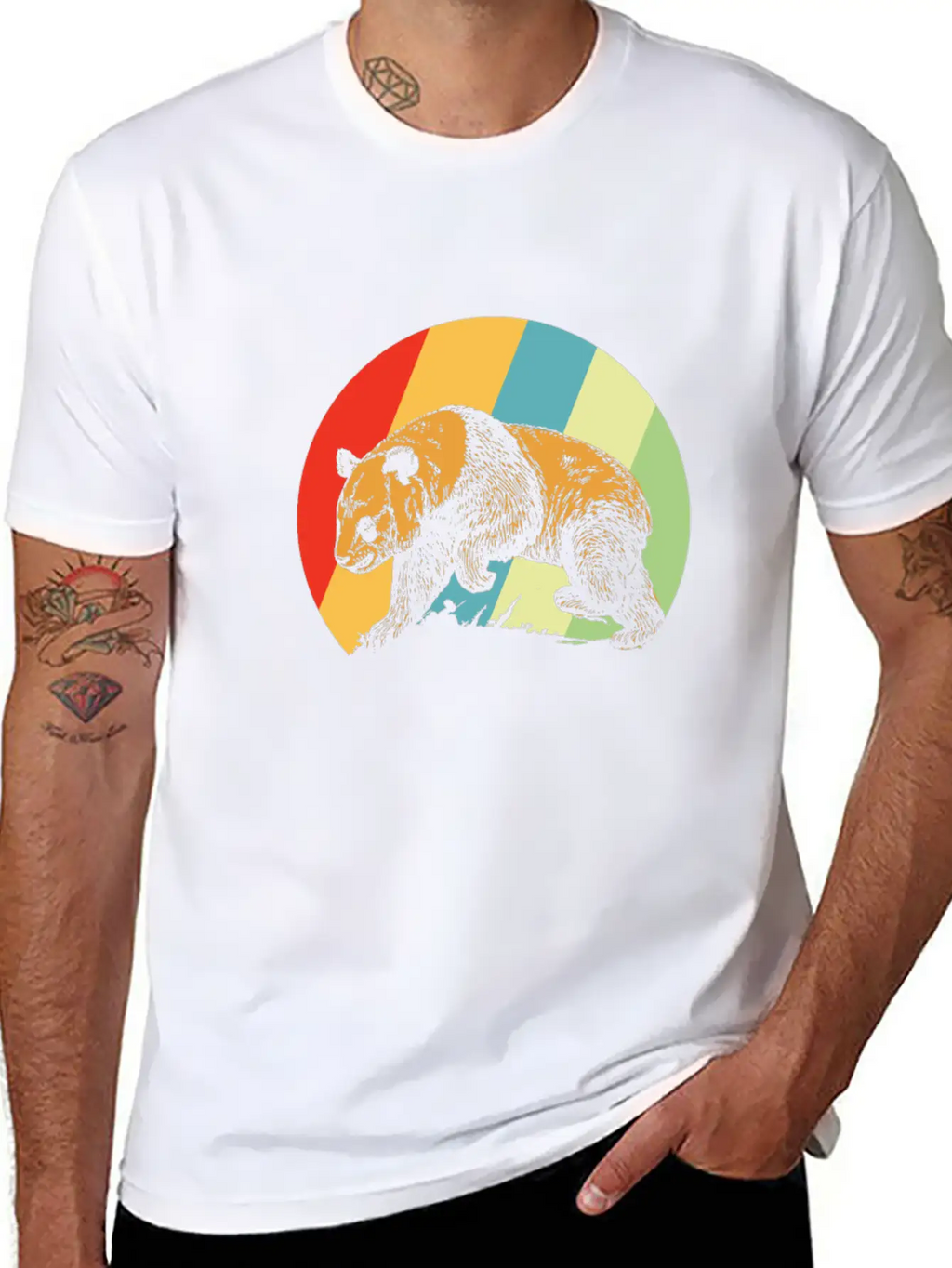 Panda Retro Breathable Soft Cotton T-Shirt – Timeless Casual Look