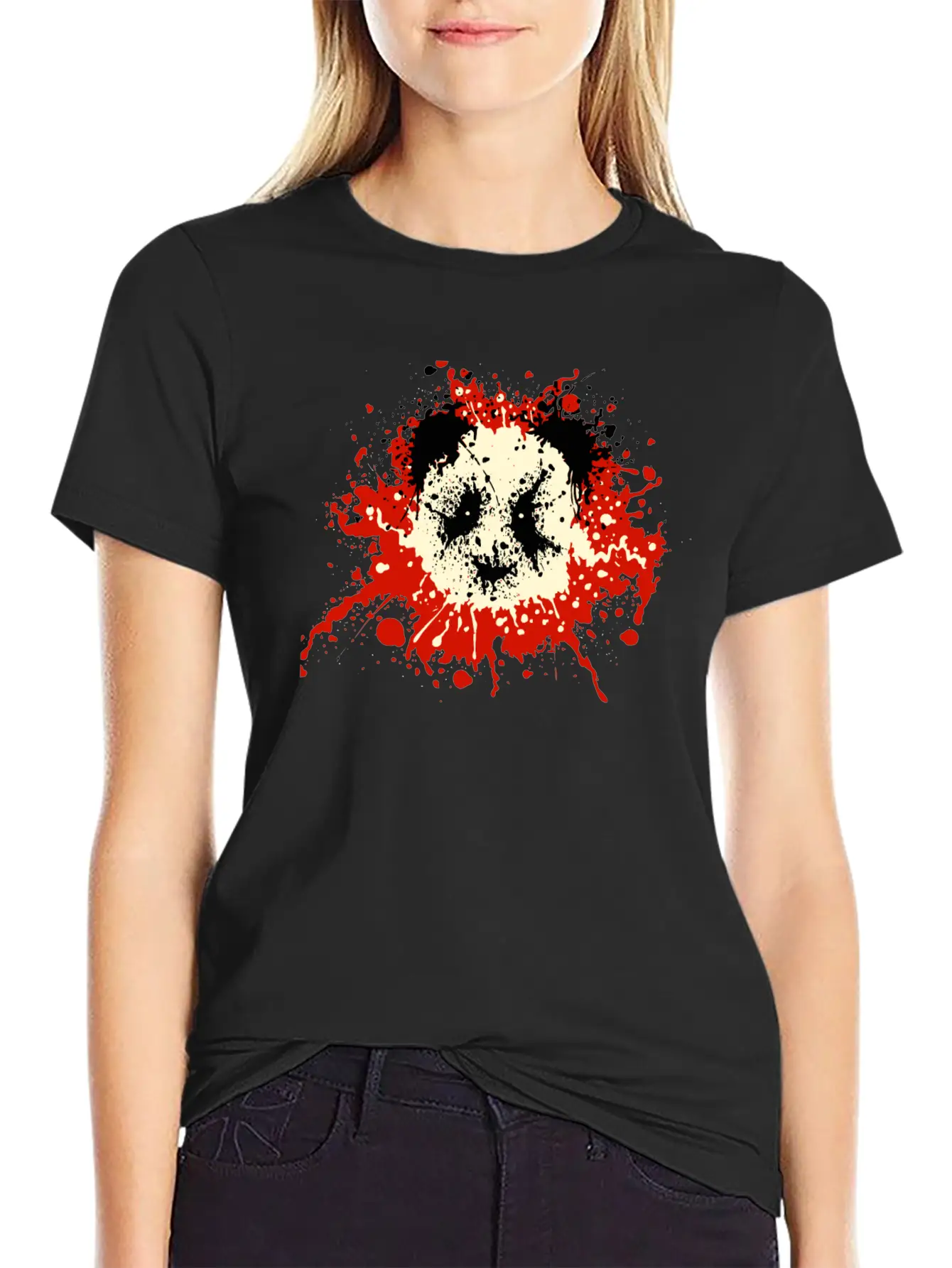 Panda Splatter Classic T Shirt Classic Cotton Tee – Unisex Comfort For Any Season
