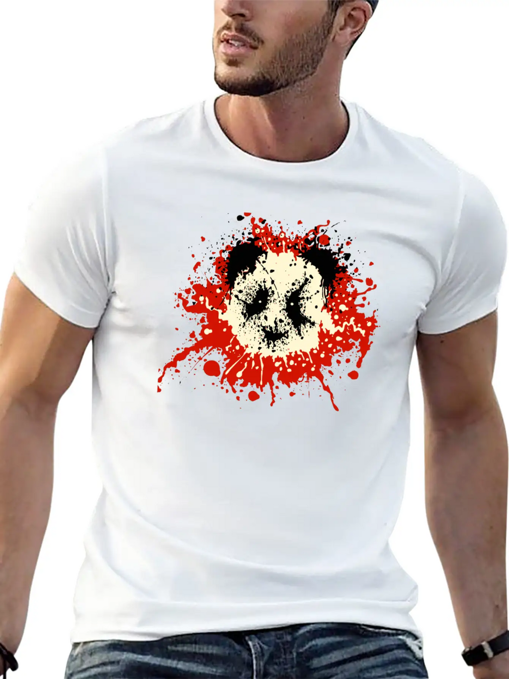 Panda Splatter Classic T Shirt Classic Cotton Tee – Unisex Comfort For Any Season