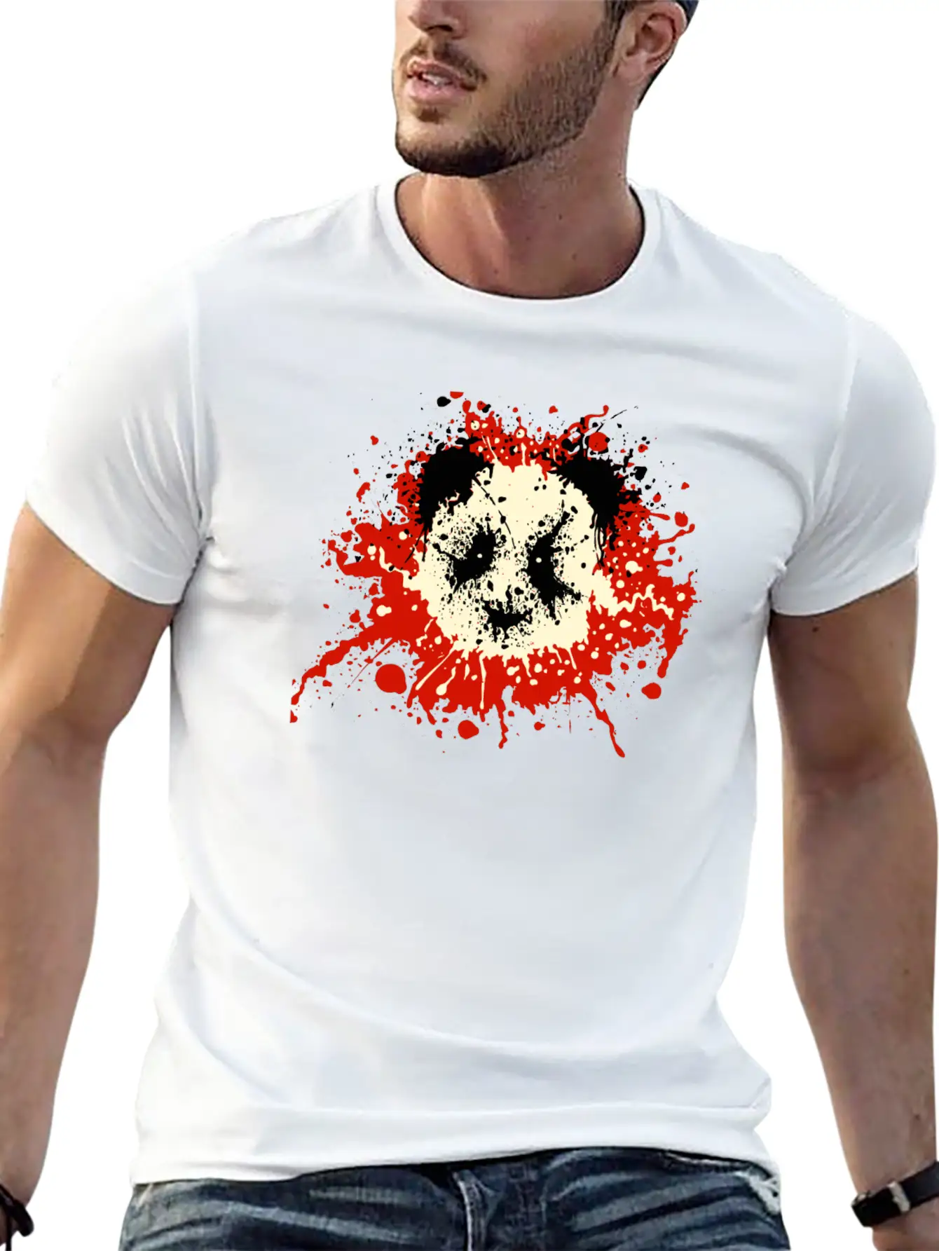 Panda Splatter Classic T Shirt Classic Cotton Tee – Unisex Comfort For Any Season
