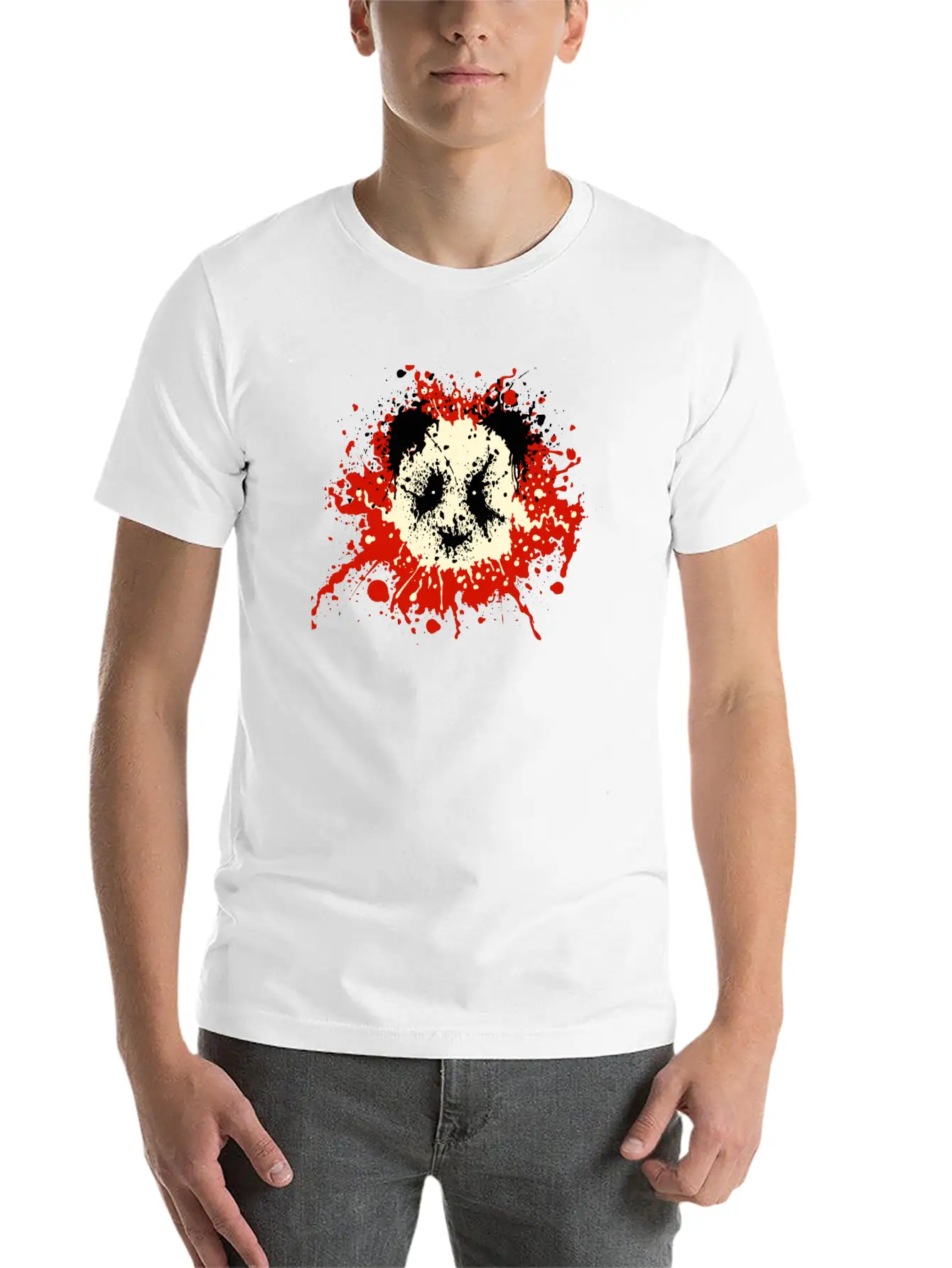 Panda Splatter Classic T Shirt Classic Cotton Tee – Unisex Comfort For Any Season
