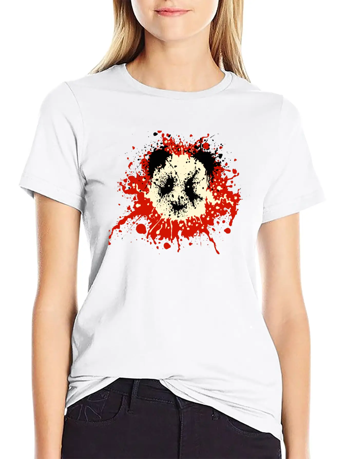 Panda Splatter Classic T Shirt Classic Cotton Tee – Unisex Comfort For Any Season