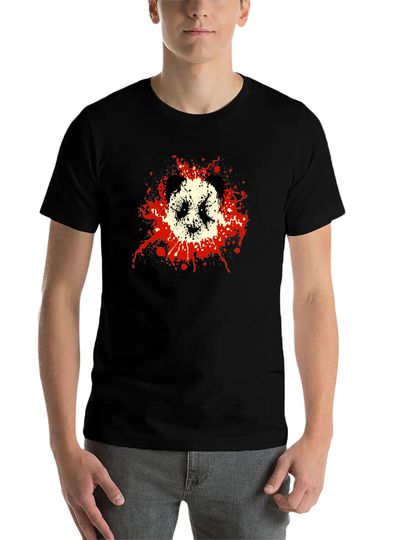 Panda Splatter Classic T Shirt Classic Cotton Tee – Unisex Comfort For Any Season