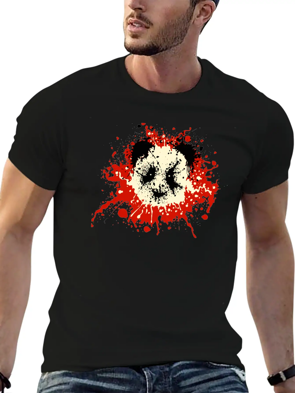 Panda Splatter Classic T Shirt Classic Cotton Tee – Unisex Comfort For Any Season