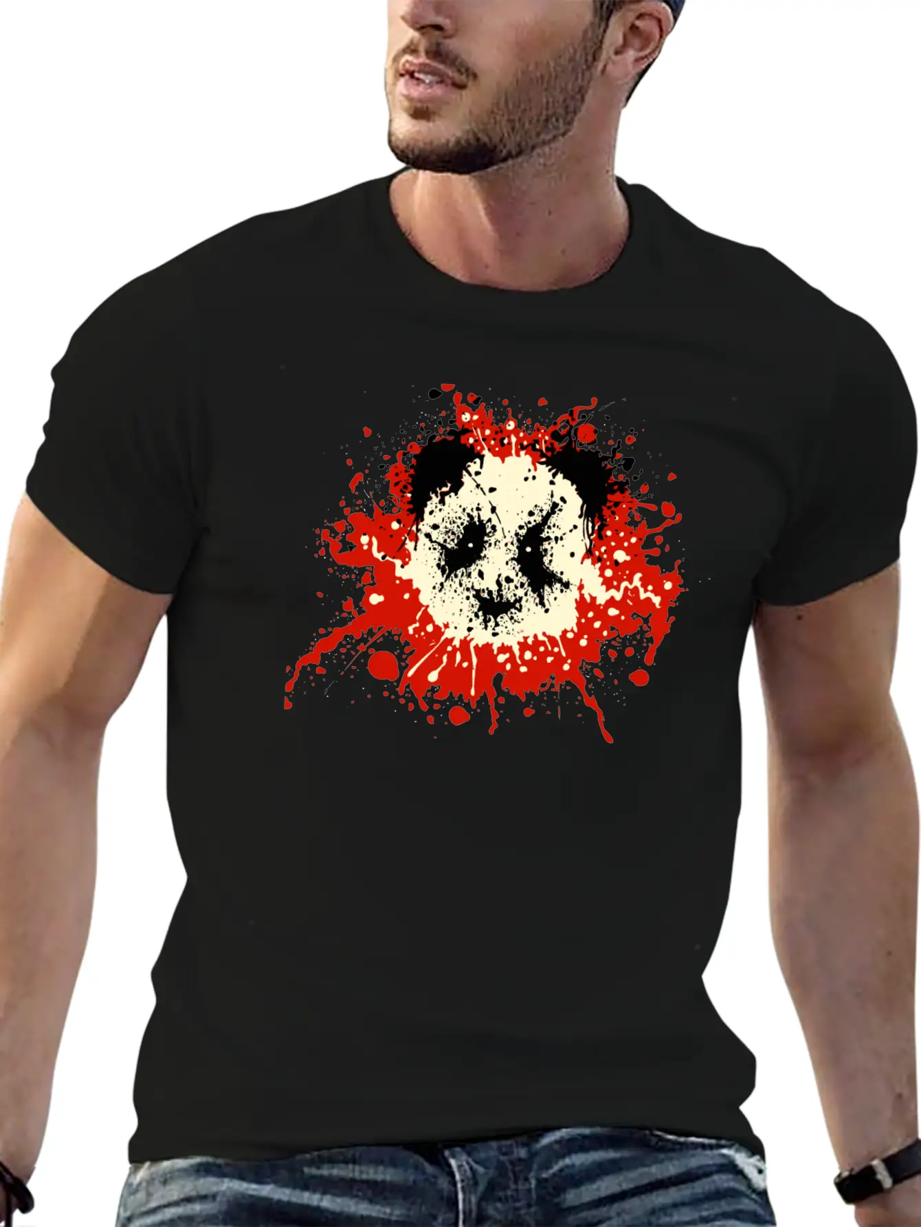 Panda Splatter Classic T Shirt Classic Cotton Tee – Unisex Comfort For Any Season
